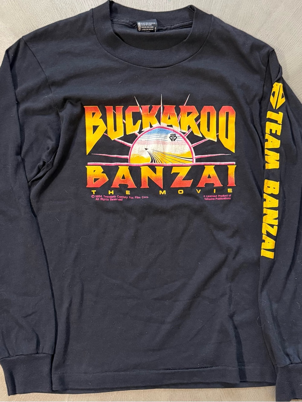 Vintage 1984 Buckaroo Banzai Movie Promo Long Sleeve Screen Stars M